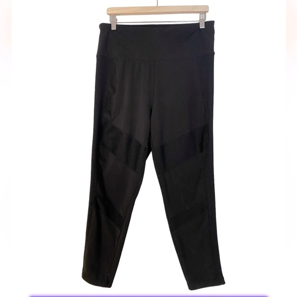 TANGERINE BLACK LEGGINGS WITH RIBBED SWOOSH PATTERN SIZE XXL - Picture 1 of 3